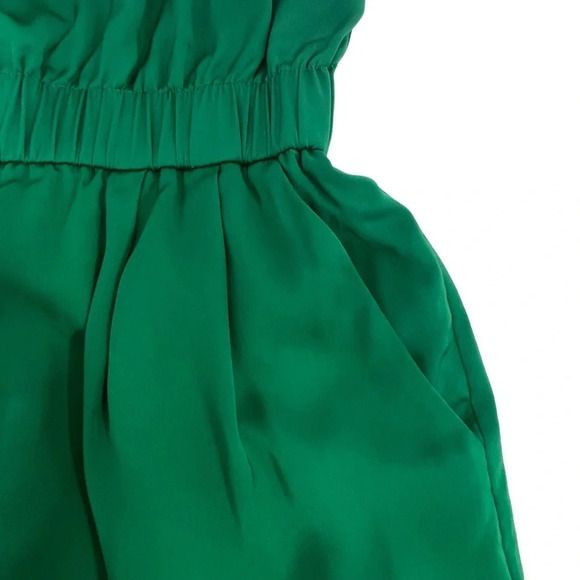 ARMANI EXCHANGE One Shoulder Jumpsuit Kelly Green Satin Silky Summer Size 0 - Picture 5 of 9